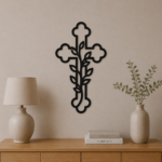 Croce Decorativa Sacra da Parete – Stampa 3D Moderna con Raggi Spirituali fiore - Stampa 3D Cristiana | 3Dio.it