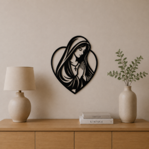 Decorazione da Parete Madonna con Cuore – Stampa 3D Sacra Moderna | Wall Art Religiosa - Stampa 3D Cristiana | 3Dio.it